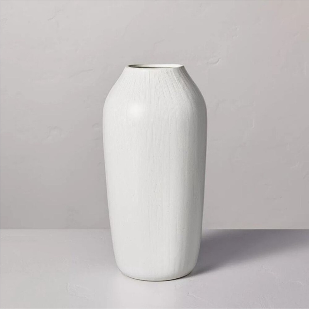 12” Textured Ceramic Bouquet Vase Cream - Hearth & Hand Magnolia